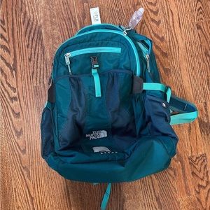 Teal north face backpack